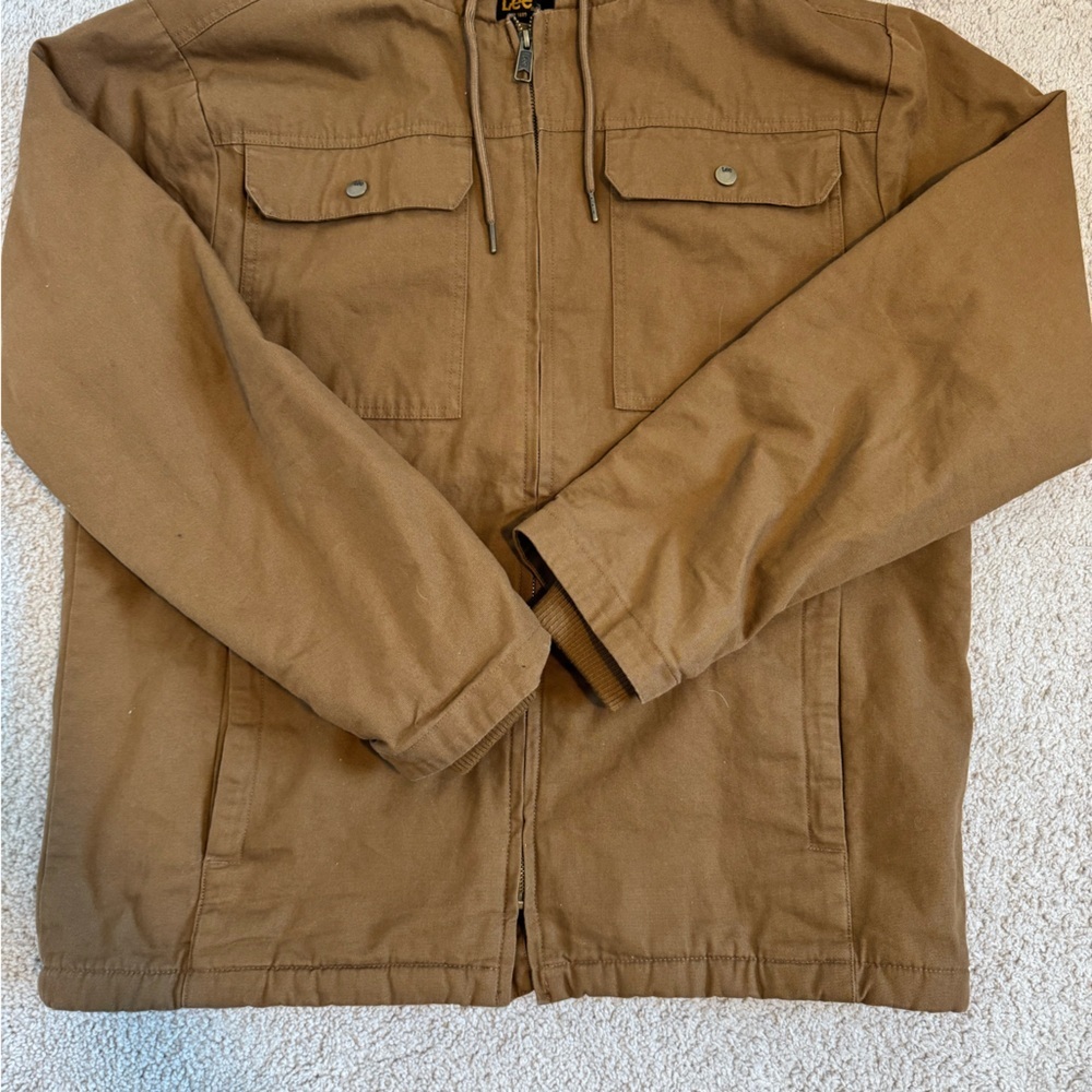 Lee Men’s Brown Sherpa Jacket Size Medium - Picture 3 of 12